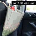 2 x ABUIFDK Car Trash Can, Cute Car Trash Bag, Hanging Car Organizer and Storage Bag, Trash Bin for Car Accessories, Vehicle, Travelling, Camping Cute Pink Grass