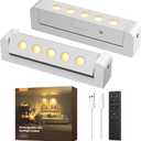 LED Spotlights Indoor, Rechargeable Uplights with Daily Auto Timer, 5500mAh Battery, 3CCT, Dimmable & Remote Control, Wireless Accent Lighting for Plants, Wall Display & Artwork