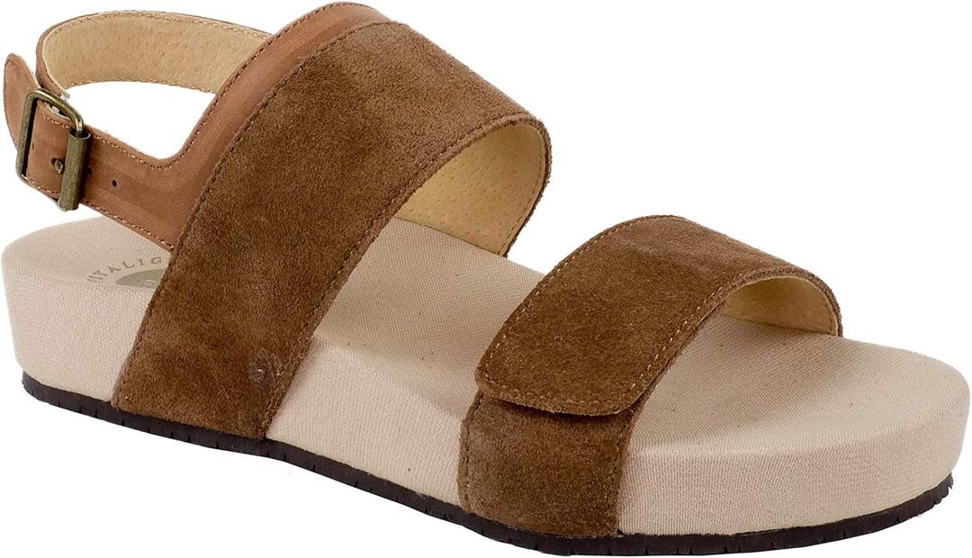 REVITALIGN Women's Adjustable Sandal Wedge (10, Brown)