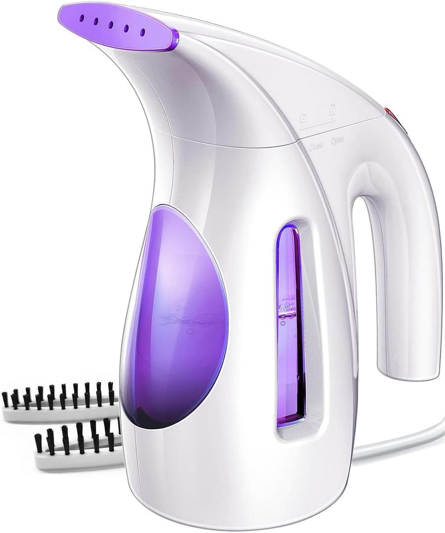 HiLIFE Steamer for Clothes, Portable Handheld Design, 240ml Big Capacity, 700W, Strong Penetrating Steam, Removes Wrinkle, for Home, Office(ONLY FOR 120V) Purple