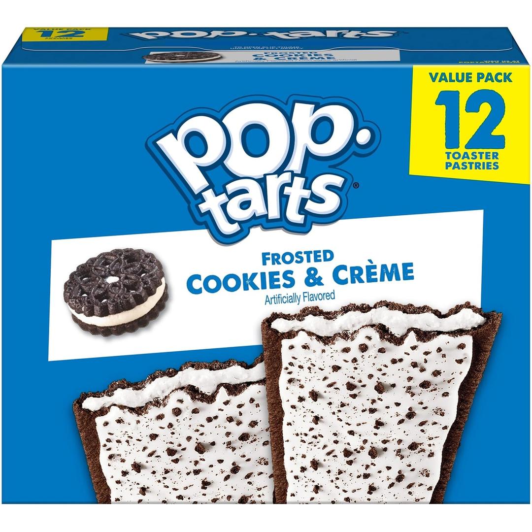 Pop-Tarts Toaster Pastries, Breakfast Foods, Kids Snacks, Frosted Cookies and Creme (12 Pop-Tarts) (EXP 03/19/27)