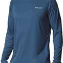 baleaf Men's Sun Protection Shirts UV SPF UPF 50+ Long Sleeve Rash Guard Fishing Running Quick Dry Lightweight (X-Large, 01-bluish Violet)