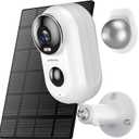 ZUMIMALL Solar Security Cameras Wireless Outdoor, 2K Outdoor Camera Wireless Solar Powered, 2.4G WiFi Battery Camera, 3MP Color Night Vision, Magnetic Mount,Siren,PIR/AI Analyse, IP66, Cloud, Alexa (White -with Solar)