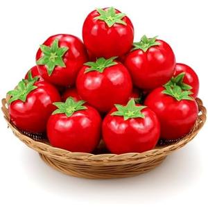 Lorigun 15 Pcs Artificail Tomatoes, Fake Tomatoes for Decoration Artificial Vegetables Tomatoes, Normal Size Simulation Tomatoes Kitchen Home Decor, Chirstmas Party Decor, Photo Fruits