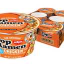 Nissin Top Ramen Bowl Ramen Noodle Soup, Chicken, 3.42 Ounce (Pack of 6), BB Date: 06/19/26