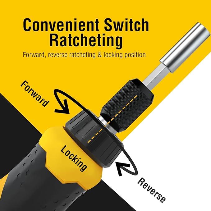 AZUNO 1 Ratchet Screwdriver Set with Universal Socket