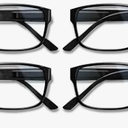 Gaoye Professional Reading Glasses for All Day - Computer Readers with Blue Light Protection - Value Pack (B1-4 Pack Light Black)