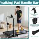 Walking Pad Handle Bar Attachment, with Phone and Water Bottle Holders, Fits Walking Mats Up to 21.5", Adjustable Treadmill Handlebar, Treadmill Stand Feet with Non-Slip Rubber, Easy to Assemble