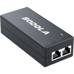 SODOLA Gigabit Power Over Ethernet Plus Injector, PoE+ (30W) Power Network Distances Up to 100M (328 ft.), 2.5Gb PoE Injector, 30W Power Over Ethernet PoE Injector Adapter