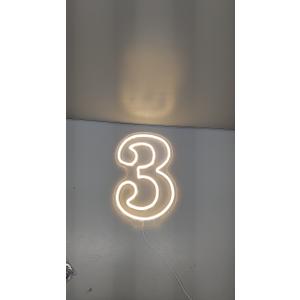 Number 3 Light Up LED Neon Sign Backdrop 16.5" Birthday Party Decor Warm White Number One Light Up Sign USB Powered Big Number Sign Light for Birthday Night Light Party Anniversary Wedding