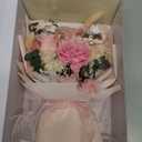 Preserved Flowers Bouquet with Bear, 3 Real Forever Flowers for Delivery, Long-Lasting Pink Eteranl Roses Bouquet Birthday Gifts for Women, Mother, Wife, Her