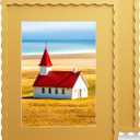 11x14 Wavy Picture Frame With Mat For 8x10, Wavy Edge Wooden Picture Frame with Real Glass - Wall Mount Display, Yellow, 2 Pack