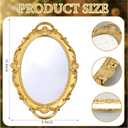 Threehoney Wonderland Tea Party Decoration Vintage Oval Mirror 15.4 x 9.4 Inch Golden Mirror for Tea Party Decoration Birthday Baby Shower Women Wedding Dinner Supplies(Down the Rabbit Hole)