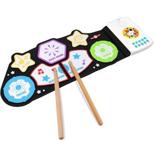 ROCKSOCKI Toddler Musical Instruments, Kids Sensory Toys - Roll-up Educational Percussion Drum Pad With Built-in Speakers, Wood Drum Sticks, 10+ Songs, Volume Control ROCKSOCKI Toddler Musical Instruments, Kids Sensory Toys - Roll-up Educational Percussion Drum Pad With Built-in Speakers, Wood Drum Sticks, 10+ Songs, Volume Control