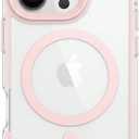 GUO Second for iPhone 16 Pro Case Magnetic Phone Case Cover, Compatible with Magsafe, Military Grade Protection,Clear, Full Covered Camera Drop Protection,Safe Airbag, Pink