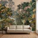 Forest Wallpaper Peel and Stick Tropical Jungle Lanscape Self Adhesive Wall Mural for Bedroom Livingroom Bathroom