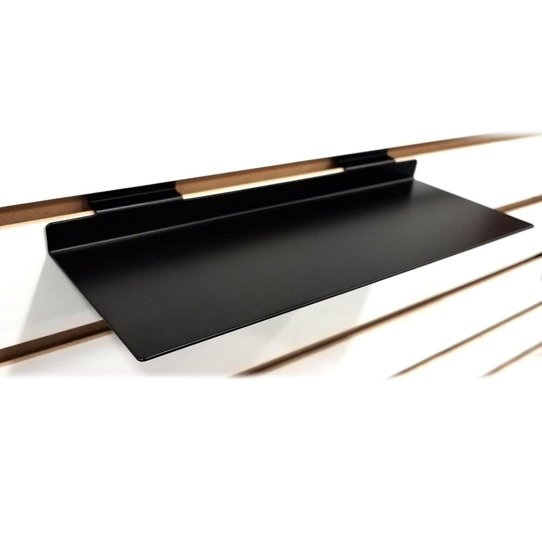 STORE FIXTURES DIRECT Slatwall Metal Shoe Shelf, Flat Display Shelves for Slat & Slatgrid Panels, 4" D X 11" L, Black, 2 Pack