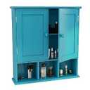 TaoHFE Turquoise Bathroom Cabinet, Bathroom Wall Cabinet with 2 Door