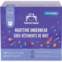 Amazon Brand - Mama Bear Girl's Nighttime Underwear for Bedwetting, Overnight Protection, Hypoallergenic, Size S/M (38-65 lbs), 44 Count, White