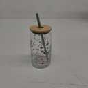 Multi-function Glass Cup with Lid Transparent Juice Tumbler with Straw for Cold Beverages for Home Cafes and Parties 15.2 oz