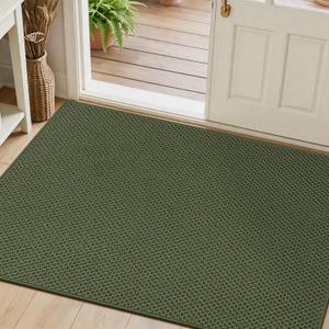 Dirt Trapper Door Mat 36" x 60", Non Slip Washable Doormat, Green