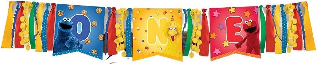 Everyday Sesame Street Highchair Decoration Kit (38") Ribbon & Paper Delight for Birthdays & Celebrations - Unique, Eye-Catching Design for Kids