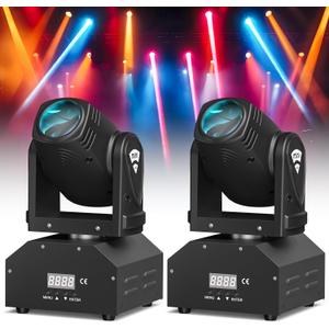 DJ Lights Moving Head U`King Mini LED Moving Head Light RGBW Stage Lighting Beam Spot Lights by DMX 512 Sound Activated Control for Wedding Disco Party Indoor Christmas and Halloween(Set of 2)