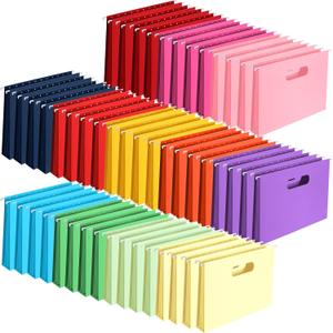 Estune 48 Pack Extra Capacity Hanging File Folders Letter Size, Reinforced Hang File Folders with Heavy Duty 2 Inch Expansion, Durable Hanging Organizer Designed for Bulky Files, Assorted Colors