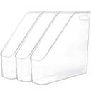 Youngever 3 Pack File Folder Bin Storage, Plastic File Folder Bin Organizer with Handle