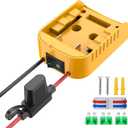 for Power Wheel Adapter Compatible with Dewalt 20V Battery Converter Kit with Switch & Fuse & Wire Terminals & 12 AWG Wire for DIY RC Car Toys Robotics