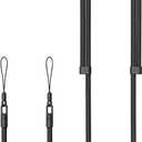 Thickened Crossbody Strap (Without Case) Compatible with Iphone 17/Air/Pro/Max Phone Cases and Other Device with Dual Lanyard Holes, Adjustable Hands-free Shoulder Neck Camera Phone Strap (Black)
