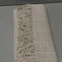 PurpleEssences Chambray Placemats with Fringes - 100% Cotton, Set of 4, 13x19 Inch, Thick Durable Table Mats for Dining, Kitchen, or Casual Farmhouse Tabletop Dcor - Beige and H.white