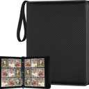 9 Pocket Card Binder, Premium Zip Trading Card Binder, 720 Double Sided Pocket PU Collection Binder, Collector Album, Card Folder for MTG, TCG, Sports Cards, (Black)