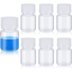 Tatuo 6 Pcs 1 oz 30ml Polypropylene Reagent Bottle Plastic Sample Bottles with Screw Caps Transparent PP Sample Containers with Lid for Liquids, Laboratory, Storage at Home (Clear)