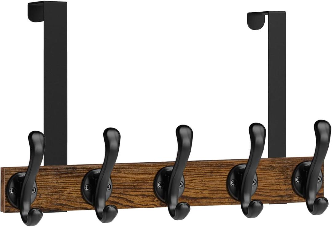 YINMIT Over The Door Hooks, Heavy Duty Over Door Hanger Hook, Over Door Towel Rack, Door Hanger, Door Coat Hanger for Hanging Towels, Clothes, Hats, Back of Bathroom Door (1 Tier-B Style)