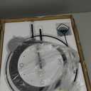 FLEBLE Large Wall Clocks for Living Room Decor Modern Pendulum Wall Clock Silent Quartz Battery Operated Non-Ticking for Bedroom Kitchen Office 24inch Black Metal Deer Clock Wall Decor for Home Indoor