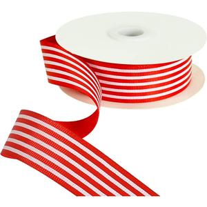 TONIFUL Red White Striped Ribbon 1 Inch 25 Yards Grosgrain Ribbon for Gift Wrapping Valentines Decoration DIY Floral Bouquet Hair Bows Accessories Crafts Wedding Christmas Birthday Party Decor