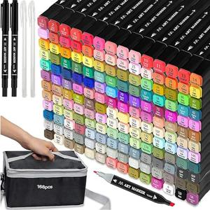 168 Colors Dual Tip Alcohol Markers, Sketch Markers Set for Kids Adults Artists Painting, Coloring, Sketching, Multicolor