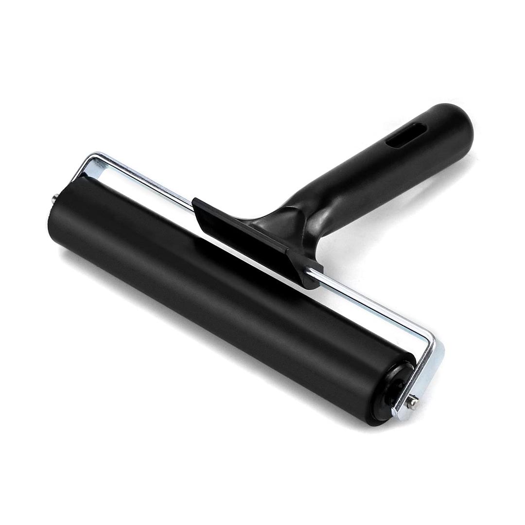 QWORK 6 Inch Rubber Roller, Tape Roller for Print, Tape, Wallpapers, Scrapbooks