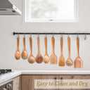 Natural 10-Piece Acacia Wooden Utensil Set, Exquisite Comfort Grip Wooden Spoons for Cooking with Utensils Holder