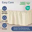 Wrap Around Dust Ruffle Bed Skirt - Off White - for Full Size Beds w/ 12 Inch Drop - Easy Fit Elastic Strap - Adjustable Pleated Bedskirt w/Brushed Fabric - Wrinkle Free - Women, Men, Kids & Teens