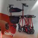 Rolloy Rollator Walkers for Seniors with Seat, Foldable Travel Rolling Walker, 300 lbs Capacity, Lightweight Compact, Adjustable Height for Tall Users Over 6ft, 8-inch Big Wheels, Standard Model