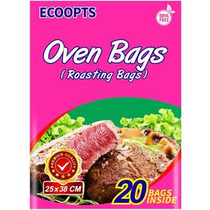 ECOOPTS Oven Bags Cooking Roasting Bags for Chicken Meat Ham Seafood Vegetable - 20 PCS (10 x 15 IN)