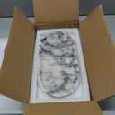 Natural Marble Tray, Coffee Table, Food, Fruit, Paper Cup, Cake Display, Coffee bar, Family Gatherings, Seasonal Holiday Decoration Tray(Viola-oval-11 x5 x0.7)
