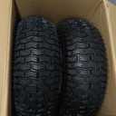 GICOOL 13x5.00-6 Rubber Lawn Mower Tire and Wheel, 2 Pcs Replacement 13x5-6nhs Riding Mowers Lawn Pneumatic Tire with Bearing Bore 3/4" & 5/8", 3" - 4.5" Centered Hub