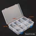 3 Pack Plastic Parts Storage Case and Adjustable Divider Box for Hardware and Craft, 8 Grids, Clear