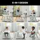 Jeep Milestone 6-in-1 High Chair by Delta Children - High Chair Converts to Stool, Booster Seat, Toddler Chair, Activity Table and Desk and Chair, Sage Green