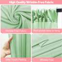 Asee'm 10x8FT Sage Green Backdrop Curtains for Parties, Polyester Photo Fabric Curtain Backdrop Drapes for Birthday Wedding Party Decor Background Photography with Rod Pocket, 5x8FT, 2 Panels