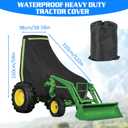 Tractor Cover Waterproof Heavy Duty Tractor Cover 420D Oxford Tractors Seat Covers Tractors Cowling Covers Accessories Compatible with John Deere Kubota Mahindra Bobcat (Blcak, Large)