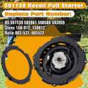 ZeeKee 591139 Recoil Pull Starter Assembly Compatible with Troy Bilt Craftsman TB110 TB200 140CC 150CC Engine Lawn Mower for BS 593959 595355 150-012 Rewind Starter
